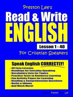 cover image of Preston Lee's Read & Write English Lesson 1